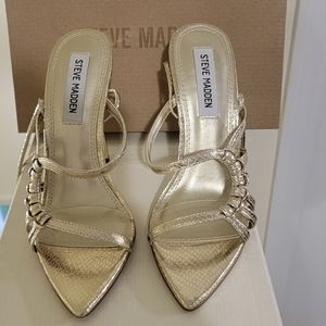 Steve Madden Gold Strappy Heels size 8